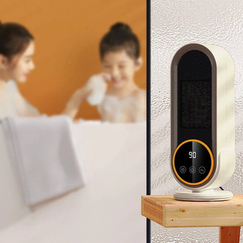 (image for) 1200W Remote Control Electric Heater Portable with LED Disaplay Desktop Fan Heater Ceramic Heating Warm Air Blower Home Office Warmer Machine for Winter